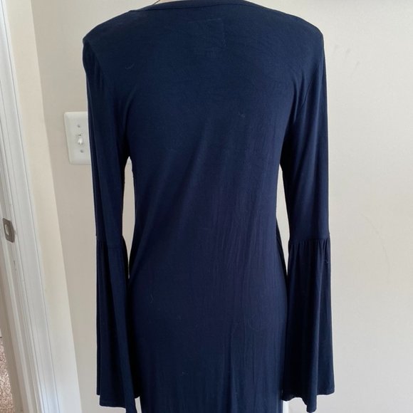 CHASER Long Sleeve Navy Pull Over Dress, Sz Small - Picture 3 of 6